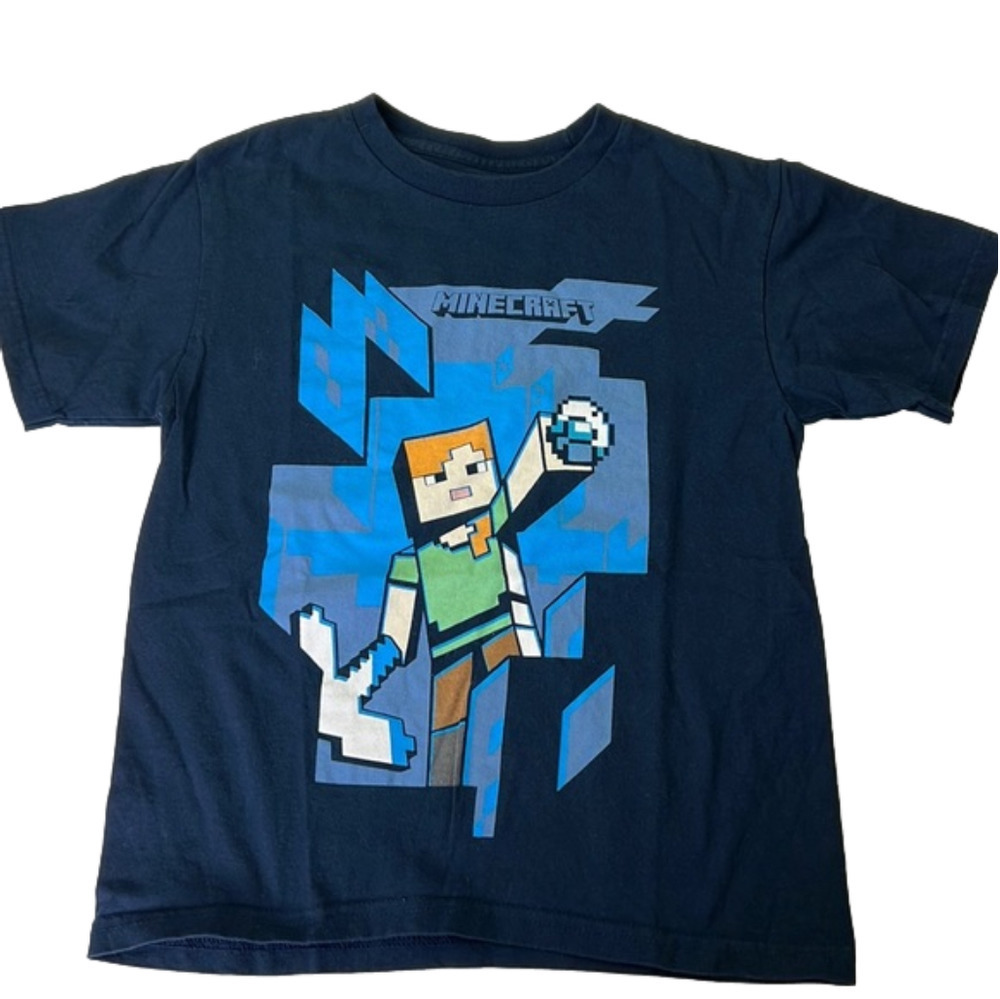 𝅺Boy's Minecraft Navy Blue T-Shirt
